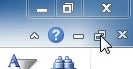 Demaximize a spreadsheet's window by clicking the second Restore icon from the top.