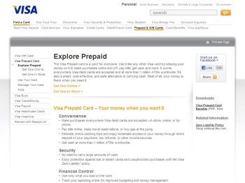 Visa Prepaid credit card