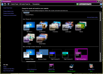 Set contrast options in Windows 7.