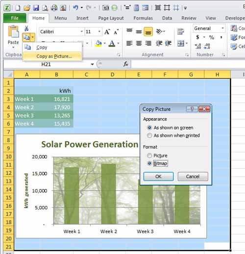 Dress up charts with custom background images.