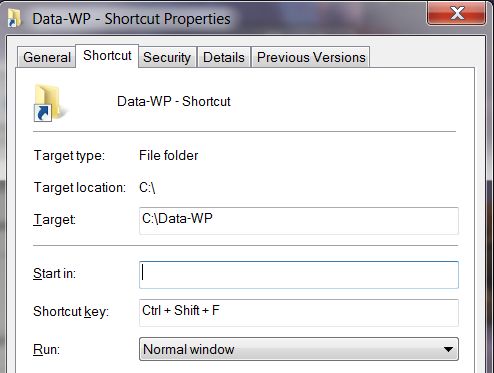 Shortcut to create store a new folder