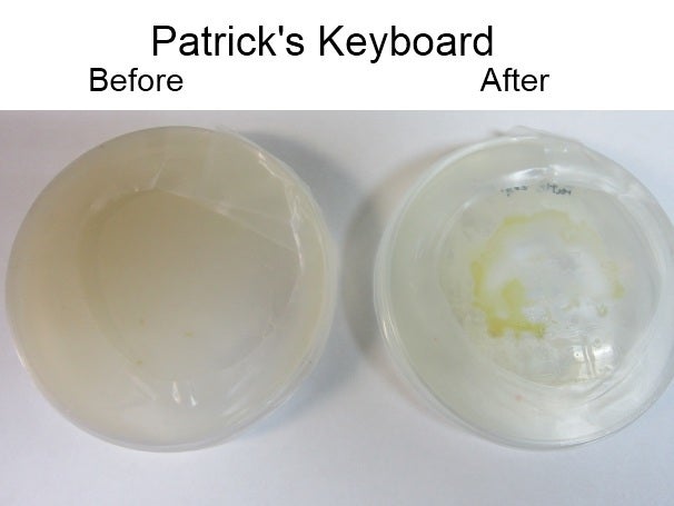 Patrick's keyboard, before and after