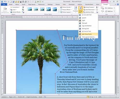 how to text wrap pictures in powerpoint