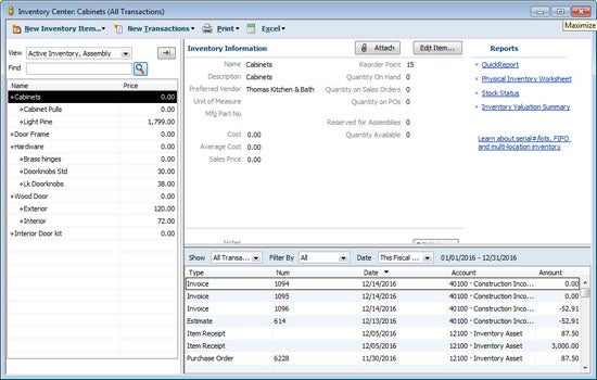 quickbooks inventory software