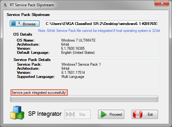 slipstream service pack 1 windows 7 usb