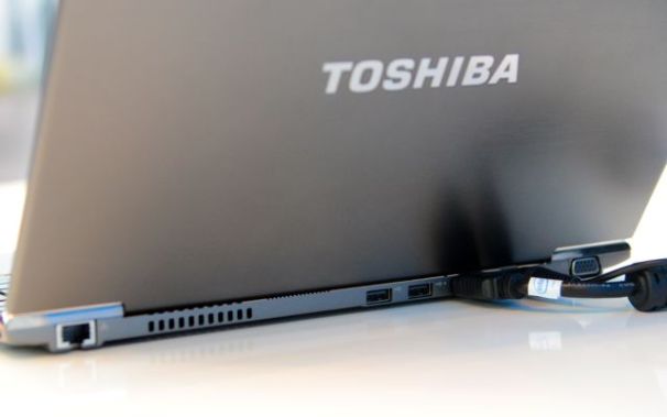This Toshiba Ultrabook shows the real estate consumed by Ethernet and VGA connectors.
