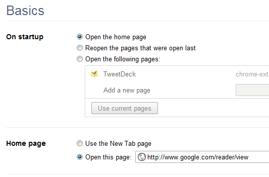 Change Your Google Chrome Home Page