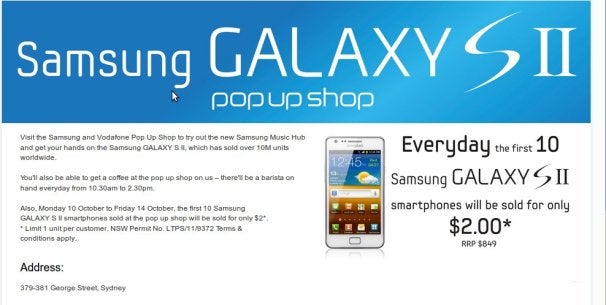 Samsung Offers Galaxy SII for $2 to Lucky Customers