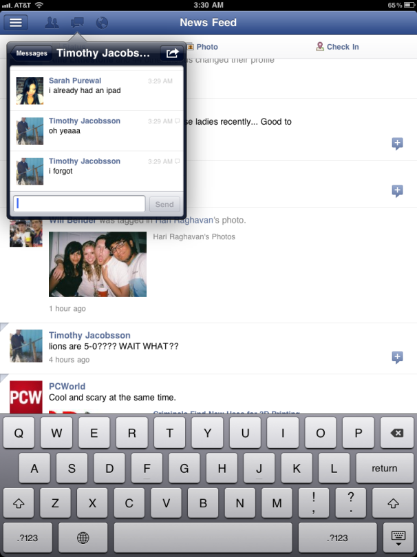 Hands On With Facebook S New Ipad App Pcworld