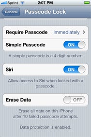 Siri's Passcode Lock