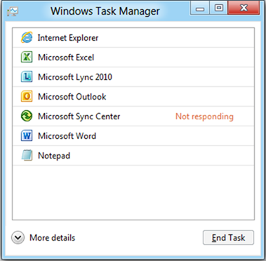 windows task manager not responding windows 7