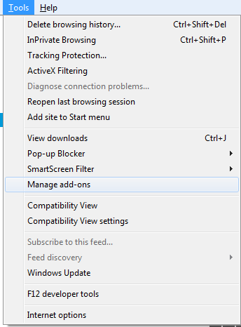 How to delete add ons on internet explorer