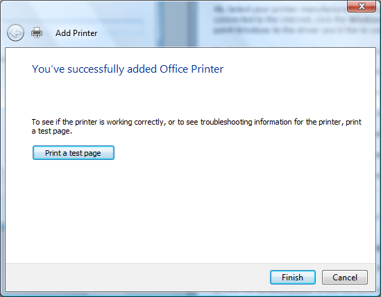 Windows: Print a test page