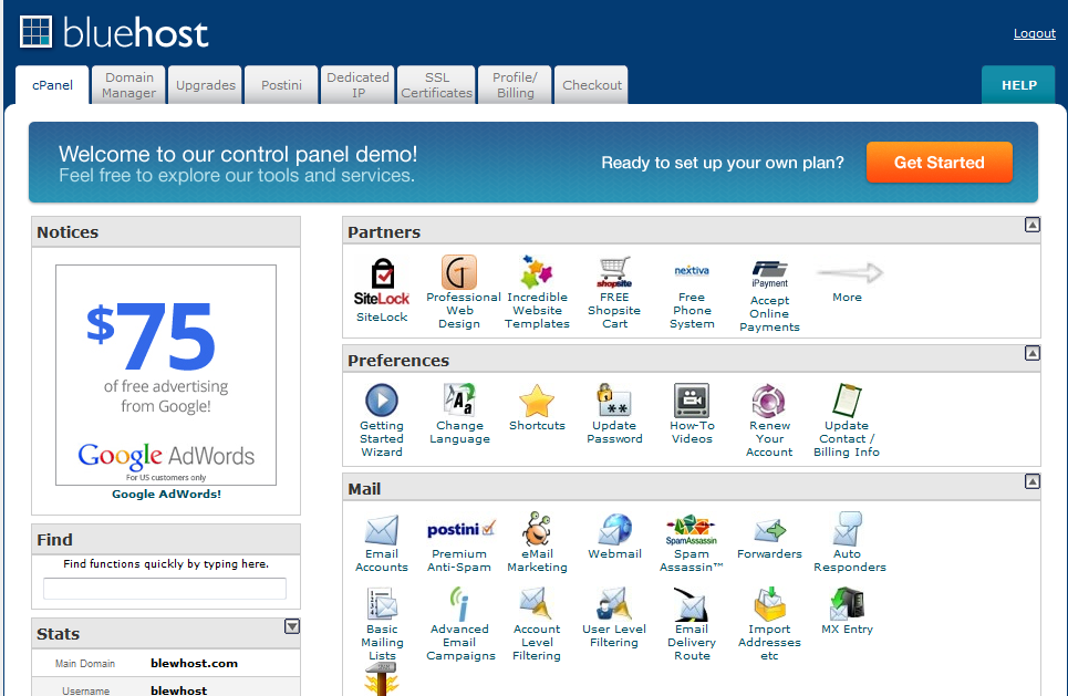 C panel. Панель управления: CPANEL. CPANEL. Как выглядит CPANEL. Find-info.