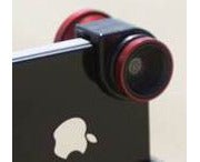 The Olloclip provides fish-eye, wide-angle, and macro lenses for the iPhone 4.