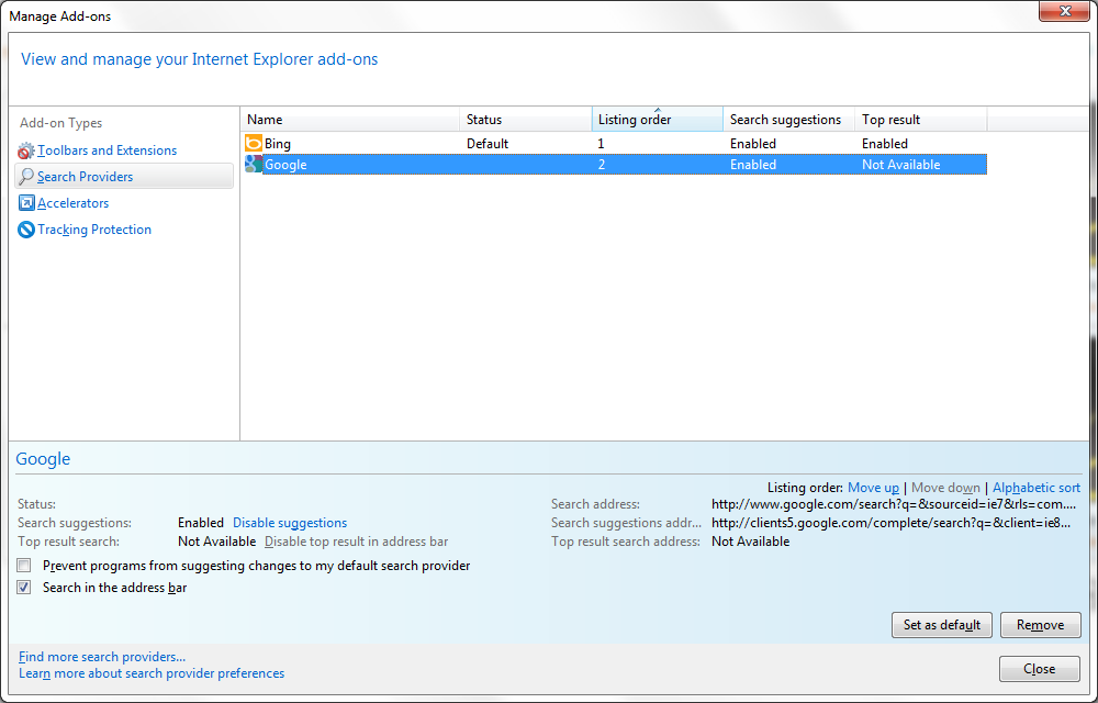 how to disable add ons in internet explorer