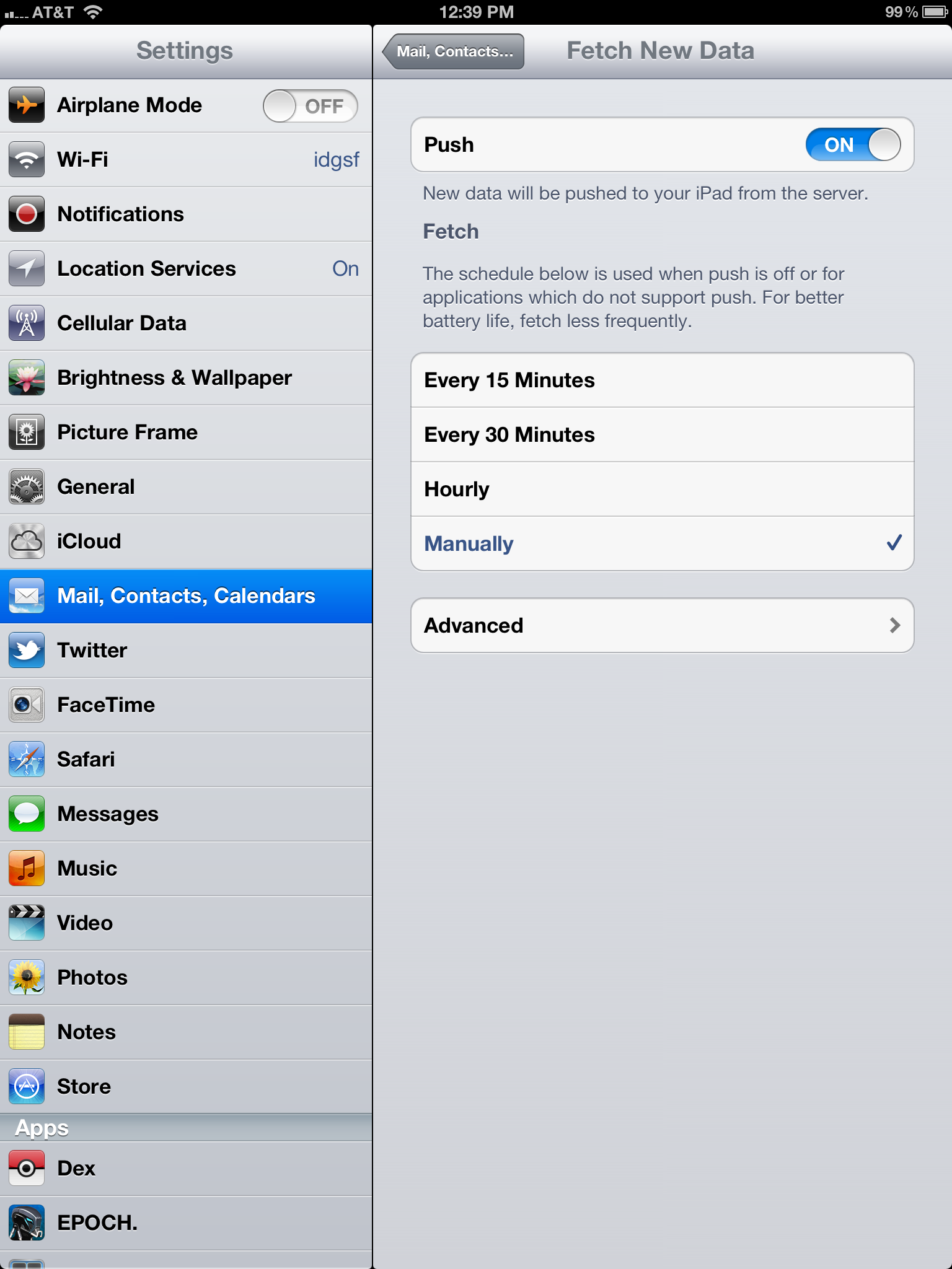 ipad incoming mail server