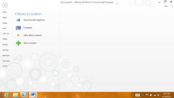 Microsoft Office 15 Technical Preview Shows a Metro Touch 