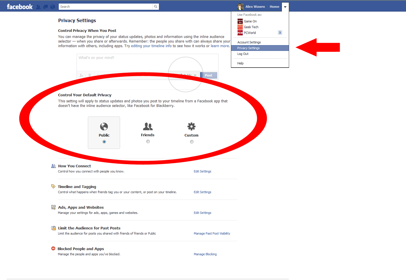 how to change app settings on facebook