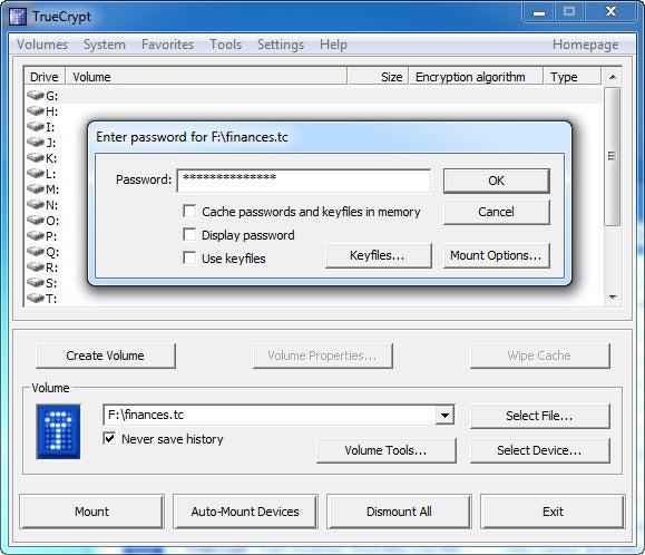 password protected harddrive