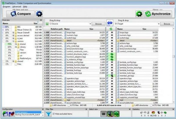 freefilesync to organize folders on a usb drive