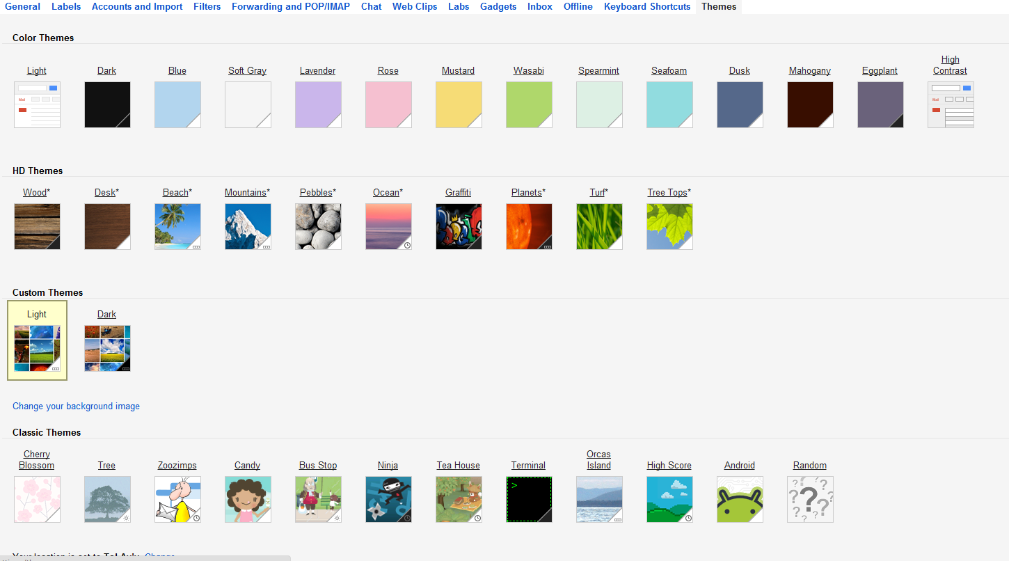 Темы gmail