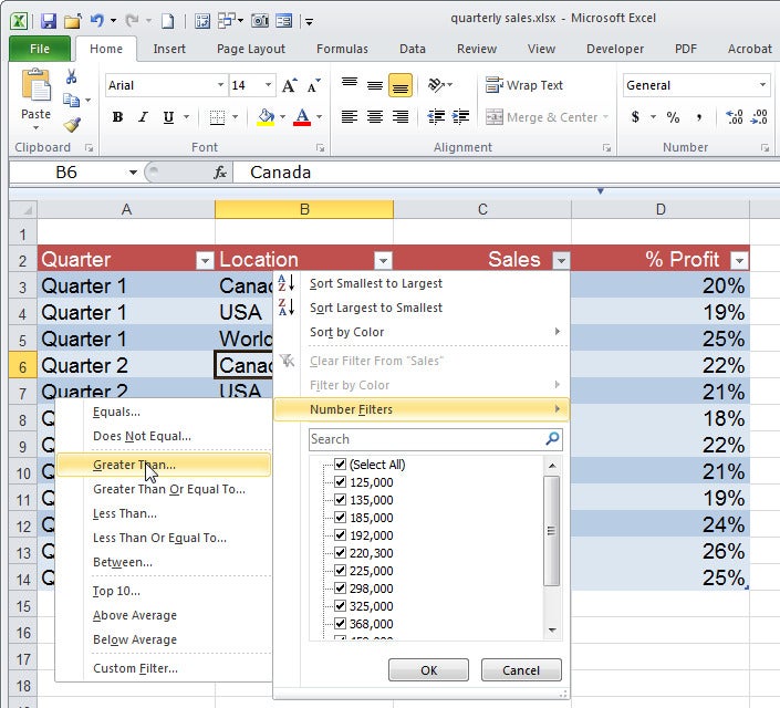 filter 2 excel options more than for 10  Tables Awesome Excel Secrets Creating PCWorld