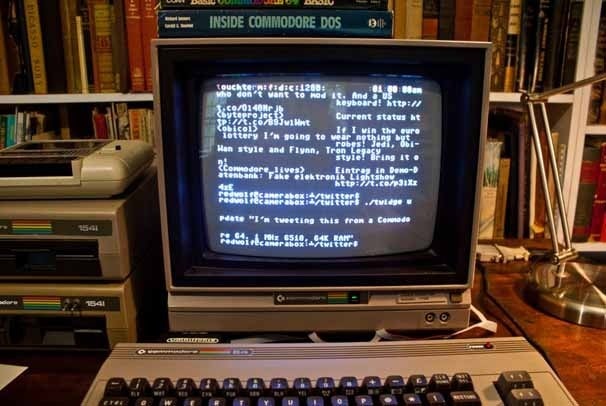 The program Twidge displayed on the Commodore 64