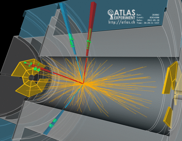 An LHC ATLAS experiment event recorded on May 18, 2012 20:28:11 CEST; Credit: CERN