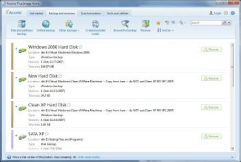 acronis true image trial version limitations