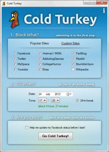 how to unblock cold turkey