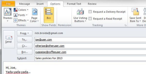 How To Send A Blind Copy Email In Microsoft Outlook