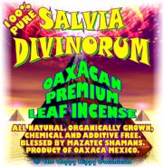 Packaging label for commercially available Salvia divinorum.