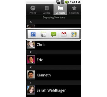 Android 2.0 Quick Contact