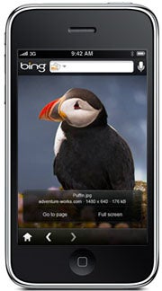 Microsoft Bing on Apple's iPhone