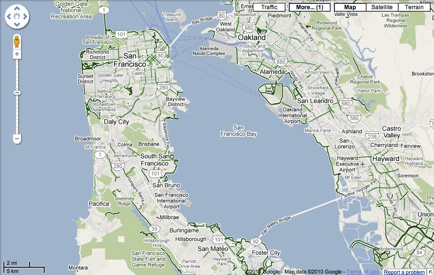 google bicycle map