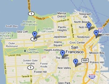 SF testing locations