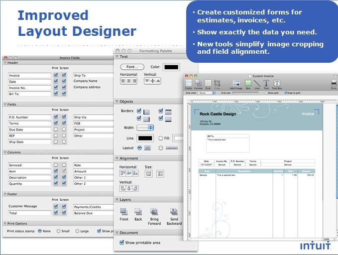 layout designer in quickbooks for mac