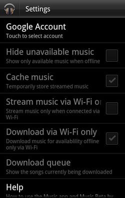 android let google music download on data