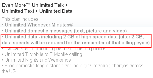 t mobile unlimited plan throttle