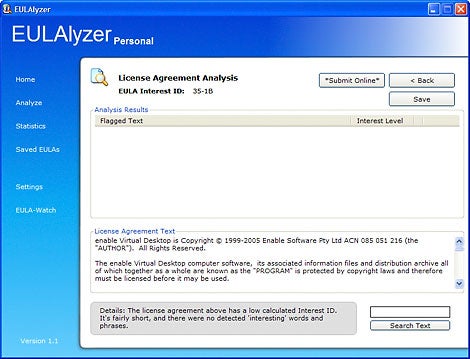 Windows 7 EULAlyzer 2.2 full