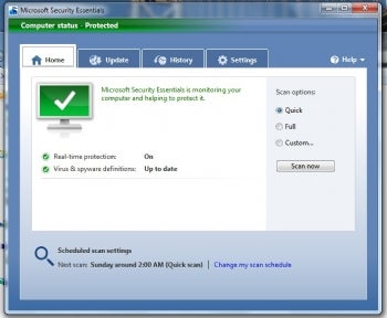 cant update microsoft security essentials