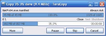 TeraCopy screenshot